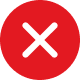 A red circle with a white "X" in the center, indicating an error or something is incorrect.