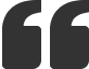 Large, black quotation mark symbol on a transparent background.